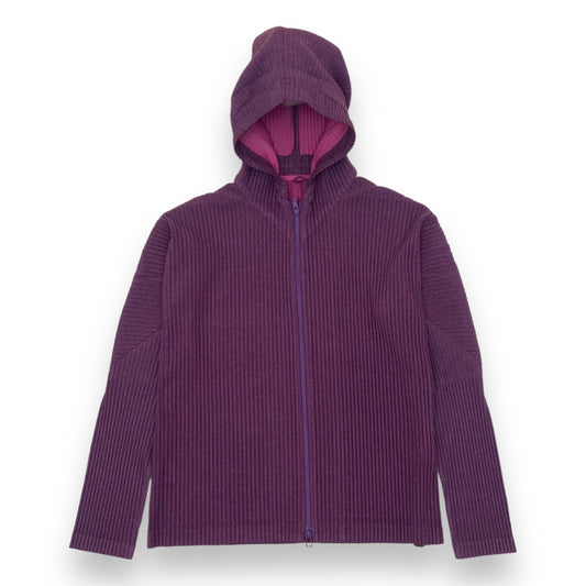 ISSEY MIYAKE HOMME PLISSÉ PLEATED HOODIE PURPLE XL