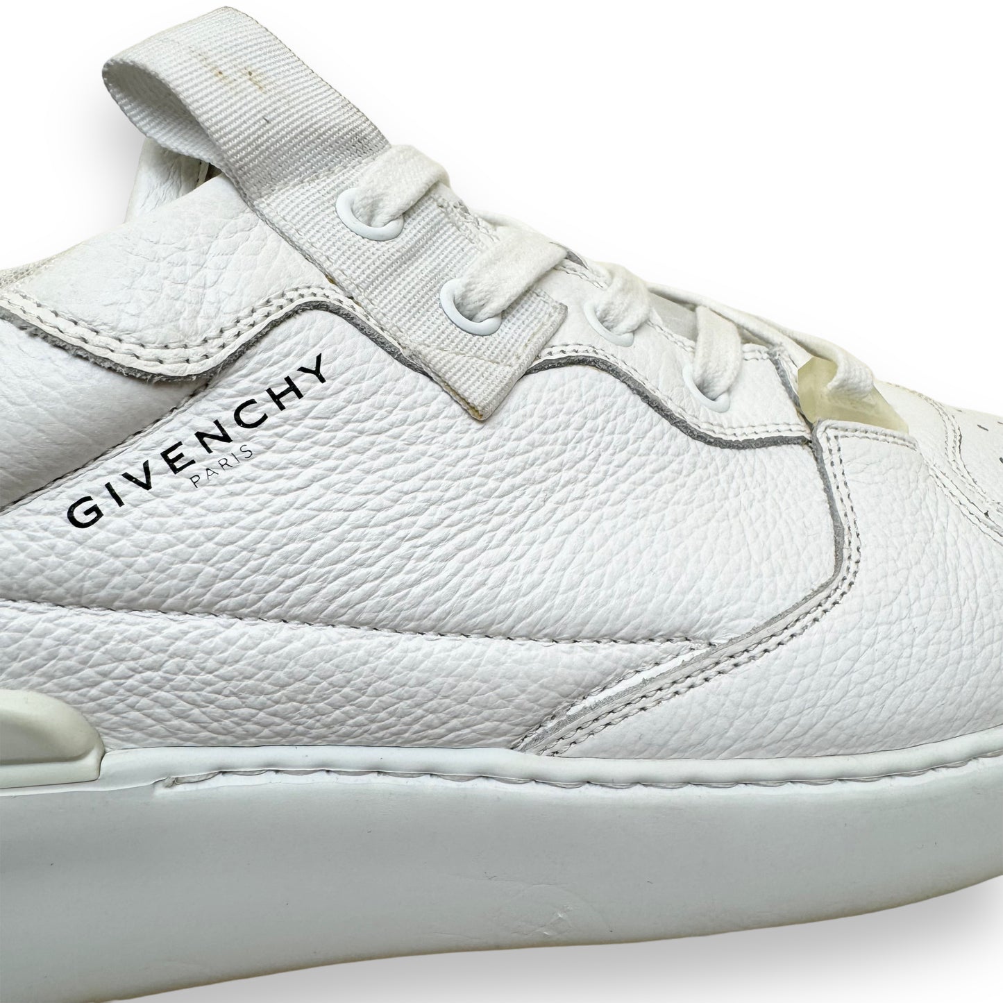 GIVENCHY LEATHER WING LOW TOP SNEAKERS WHITE UK11