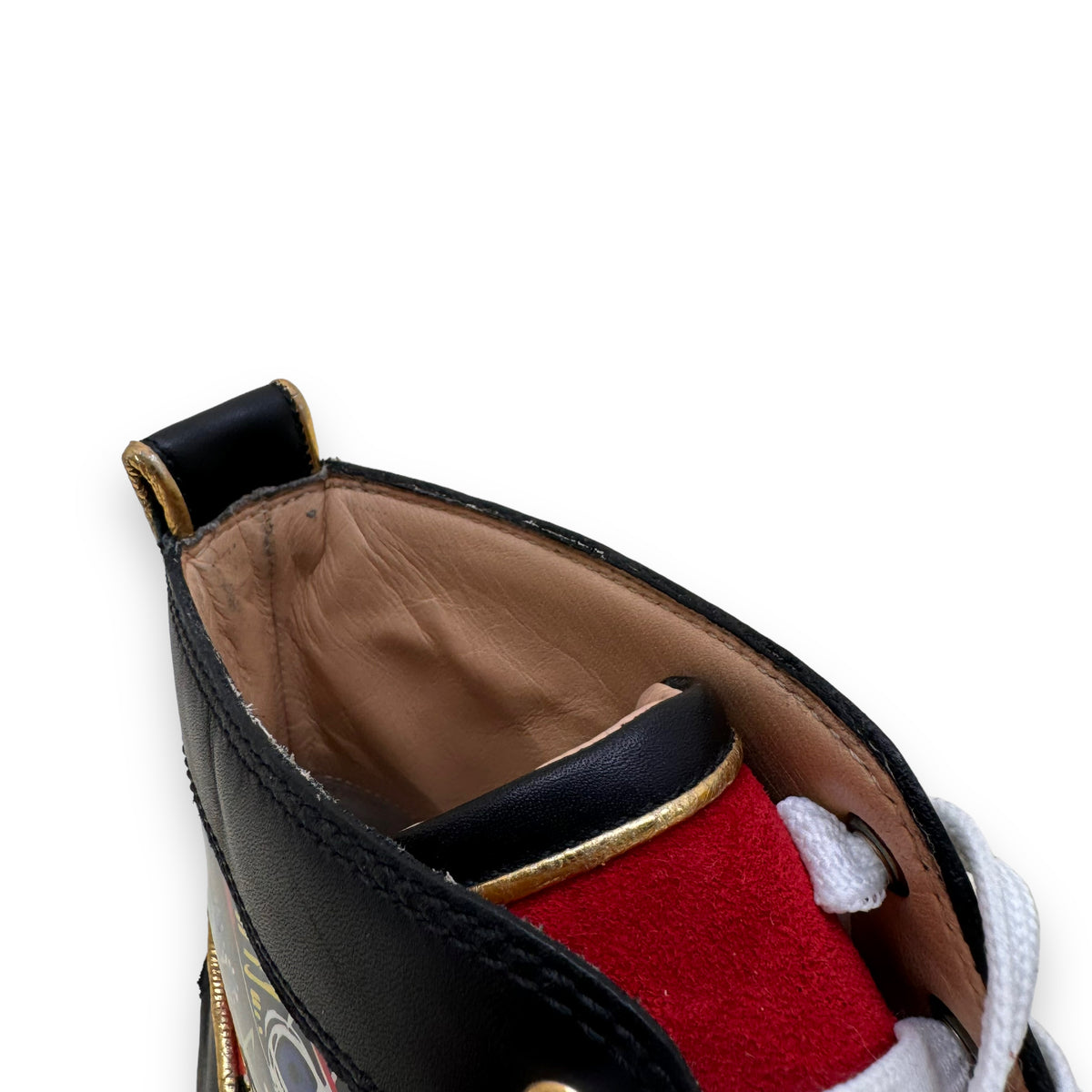 CHRISTIAN LOUBOUTIN PATENT LEATHER GRAFFITI HIGH TOP SNEAKER UK11