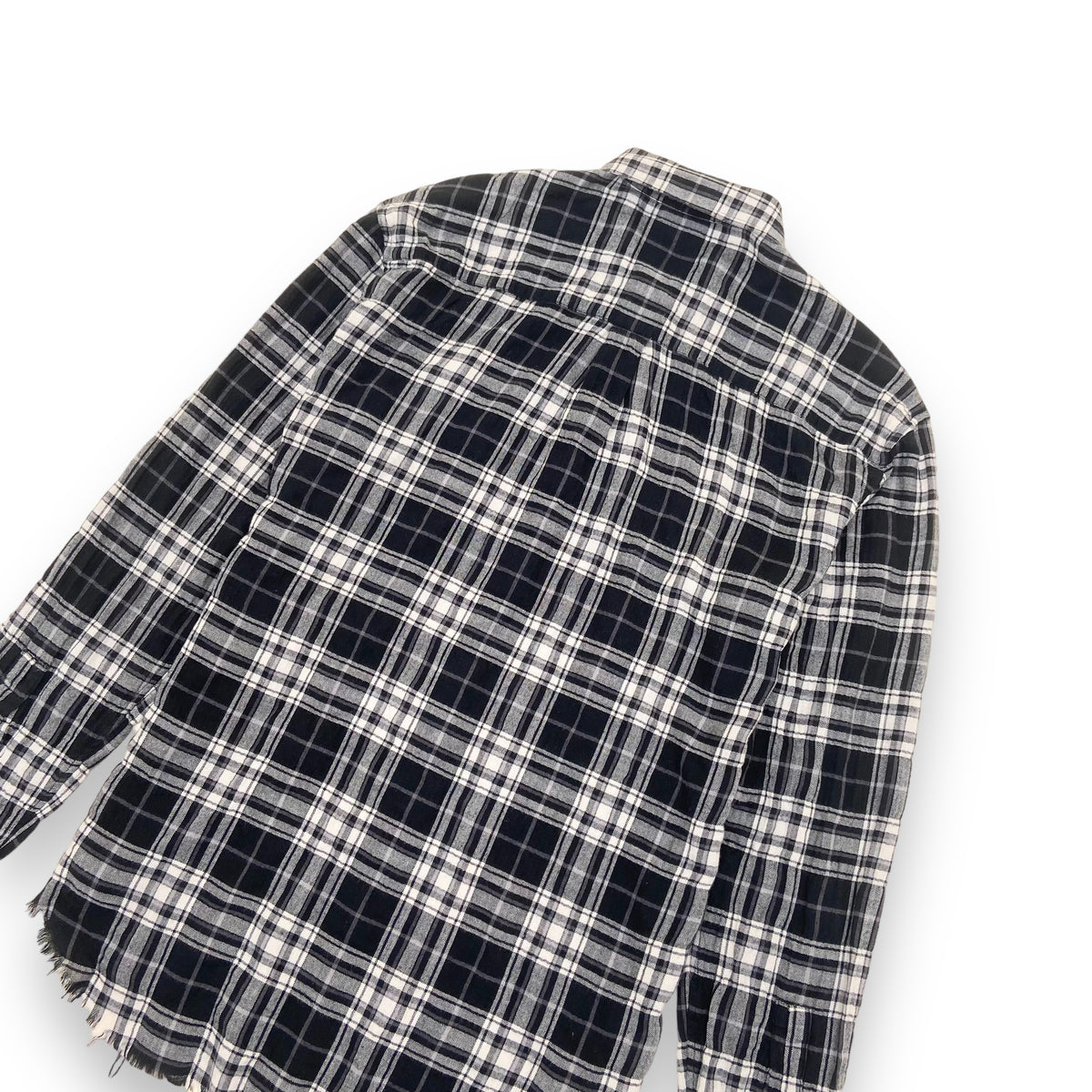 SAINT LAURENT CHECKED COTTON SHIRT BLACK / WHITE S