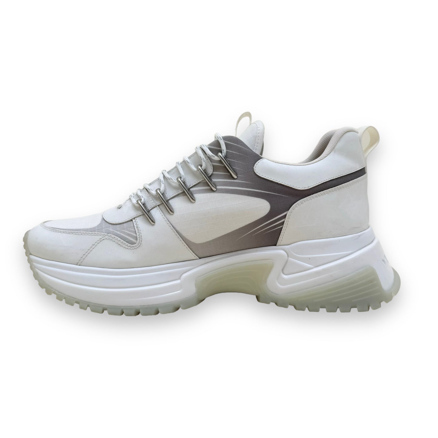 LOUIS VUITTON RUN AWAY PULSE REFLECTIVE MONOGRAM SNEAKERS WHITE UK8.5