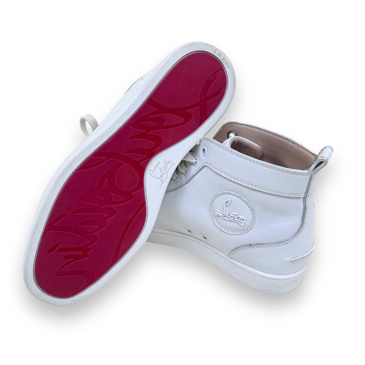 CHRISTIAN LOUBOUTIN HIGH TOP SNEAKERS WHITE UK6.5