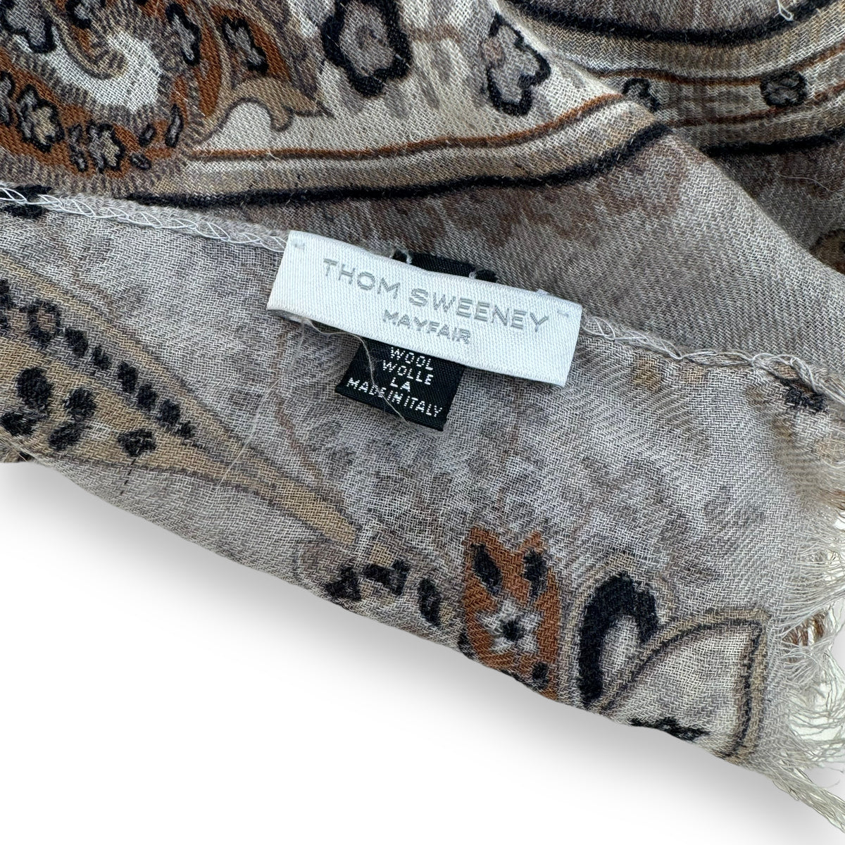 THOM SWEENEY PATTERN WOOL SCARF