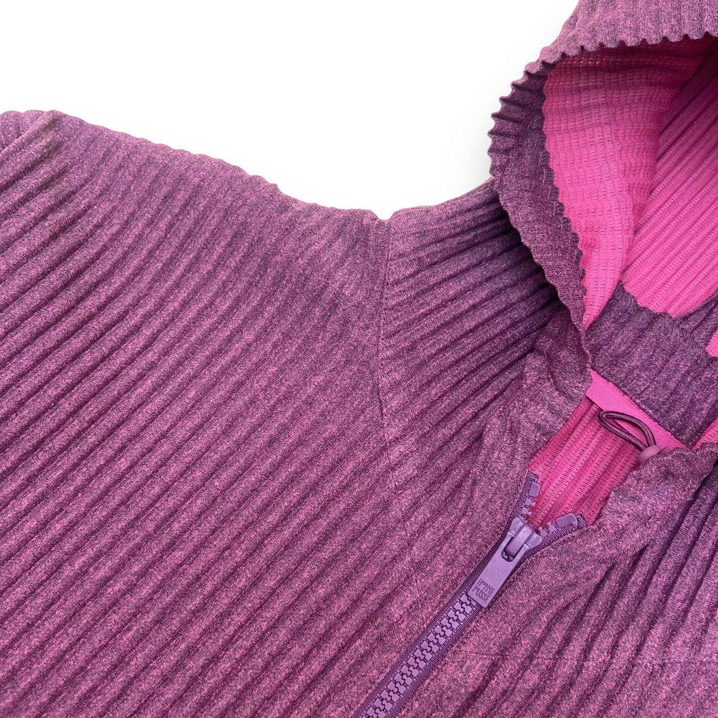 ISSEY MIYAKE HOMME PLISSÉ PLEATED HOODIE PURPLE XL