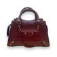 BALENCIAGA CLASSIC CITY CROC EMBOSSED LEATHER BAG BURGUNDY LARGE