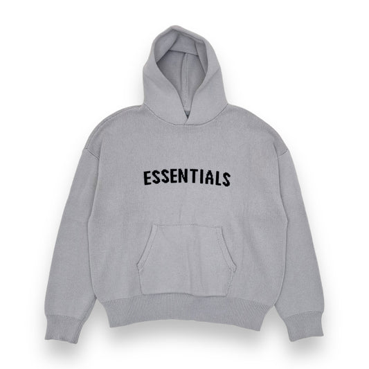 ESSENTIALS FOG HEAVY WEIGHT KNITTED HOODIE GREY XL