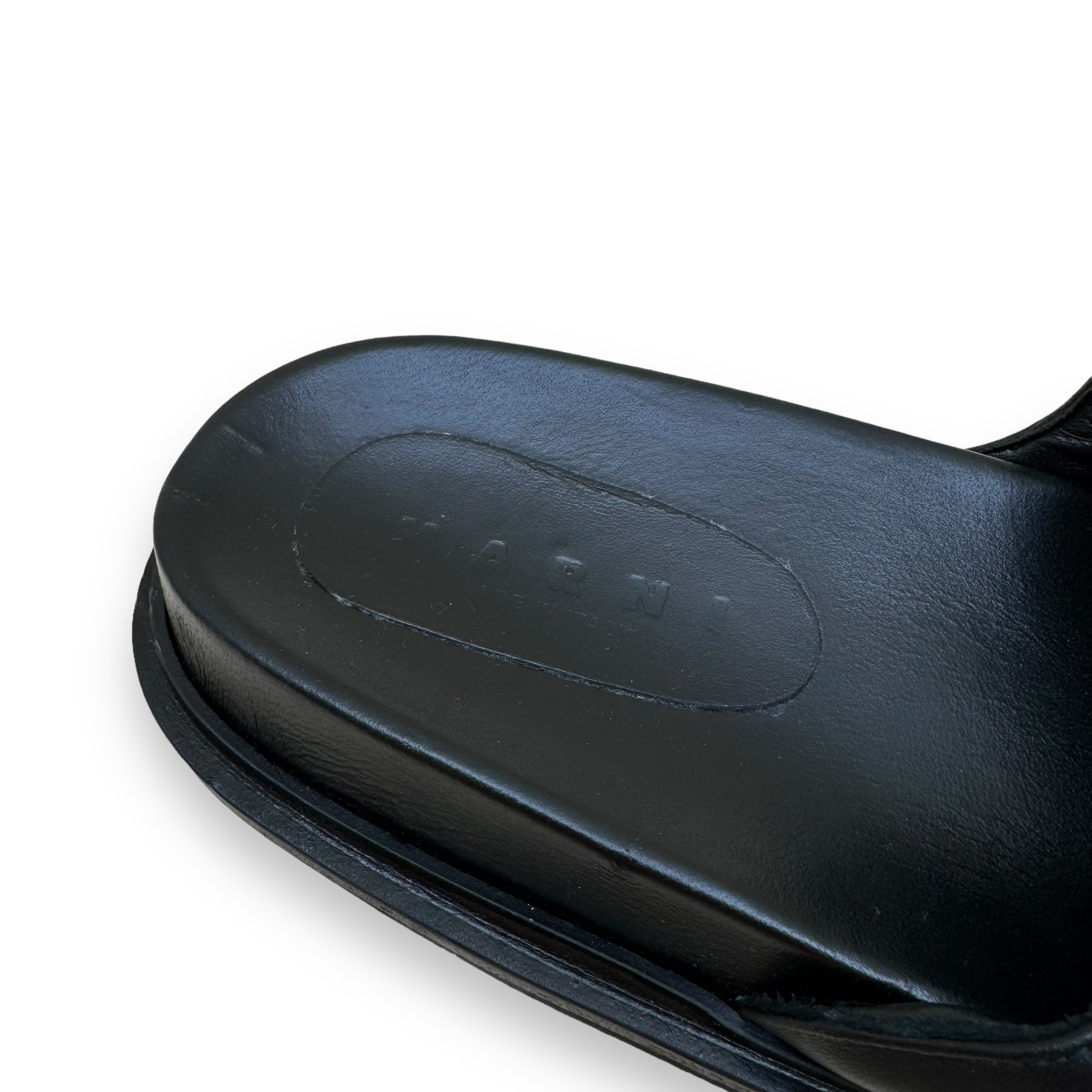 MARNI NAPPA PADDED LEATHER MULES BLACK UK11