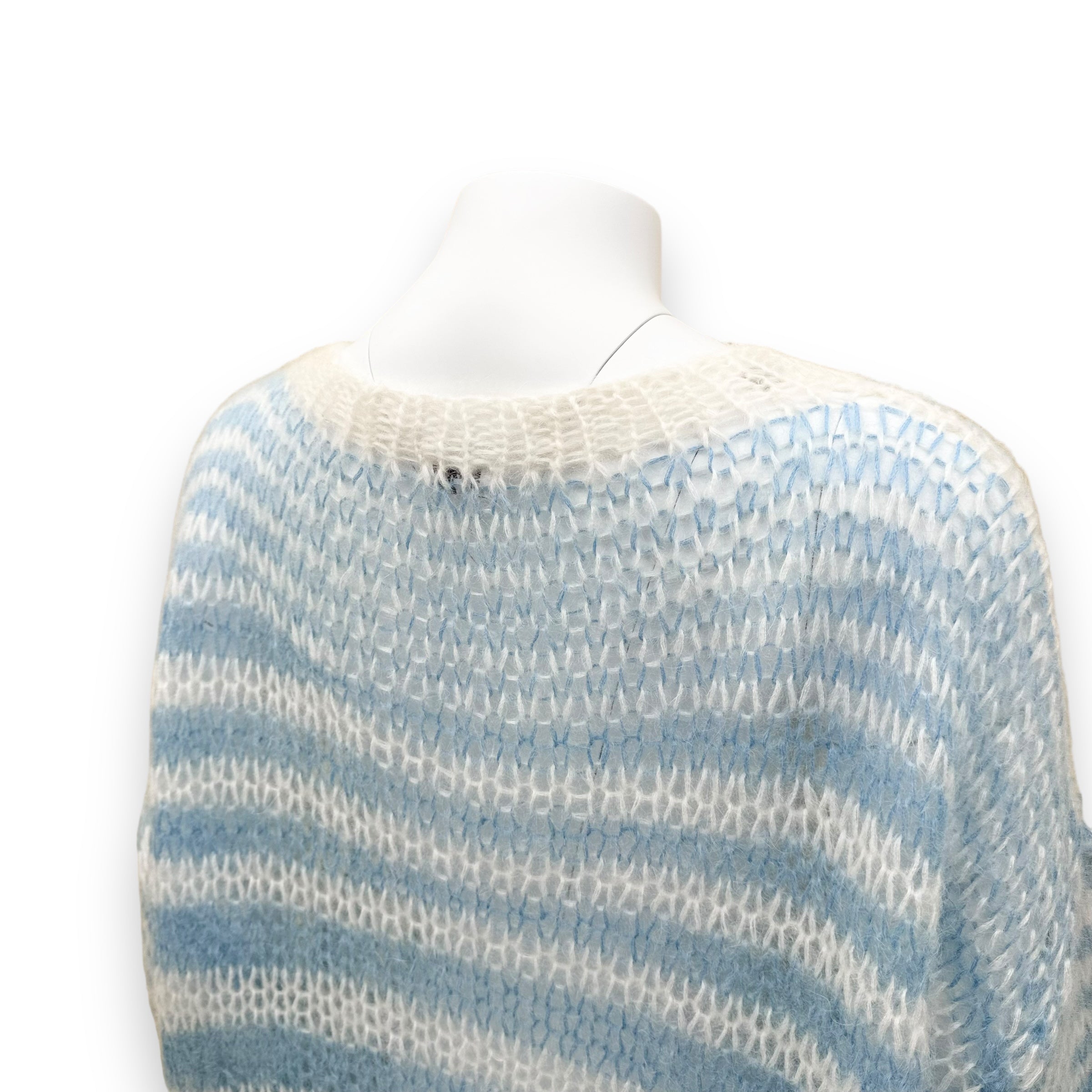 LOEWE MOHAIR ANAGRAM KNITTED SWEATER BLUE / WHITE S