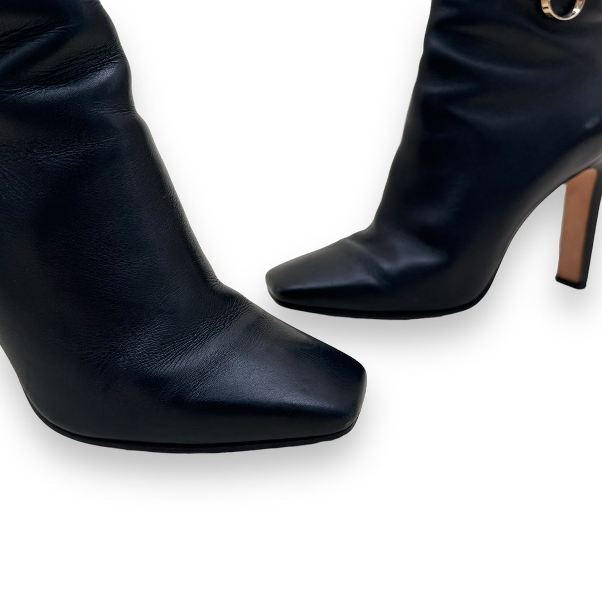 JIMMY CHOO MINORI LEATHER ANKLE BOOTS BLACK UK5