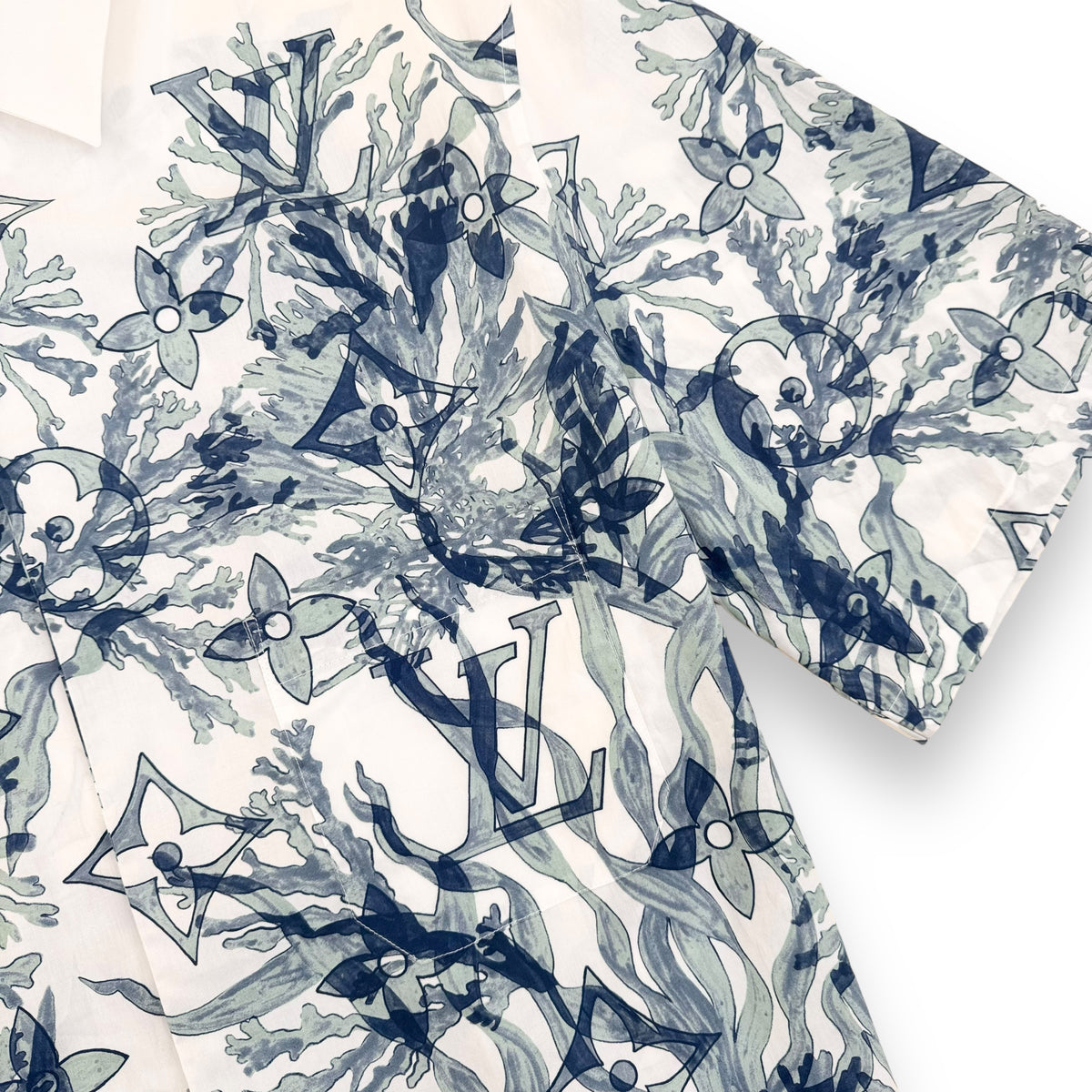 LOUIS VUITTON GRAPHIC SHORT-SLEEVE COTTON SHIRT XL