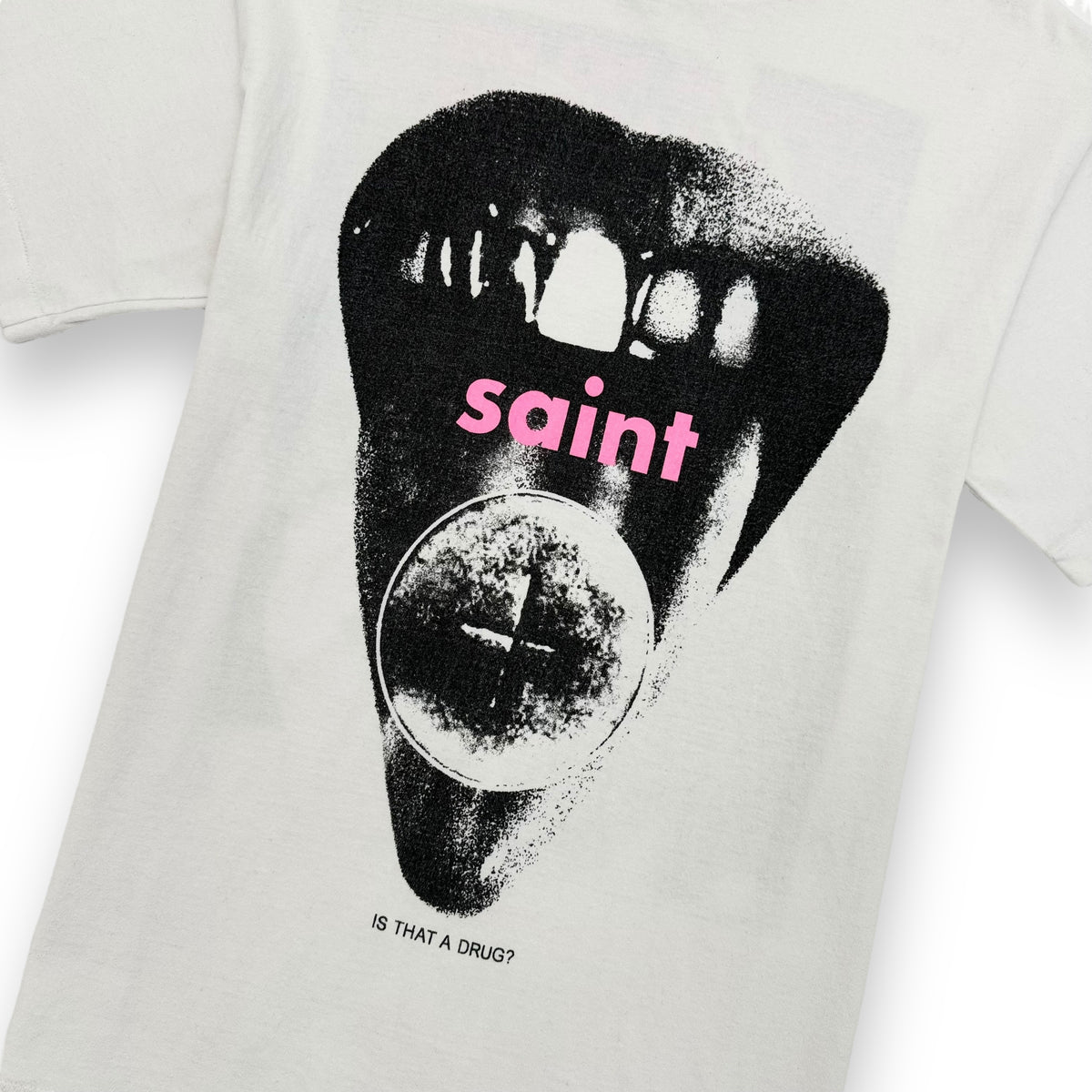 SAINT MICHAEL GRAPHIC PRINT DRG T-SHIRT WHITE / PINK M