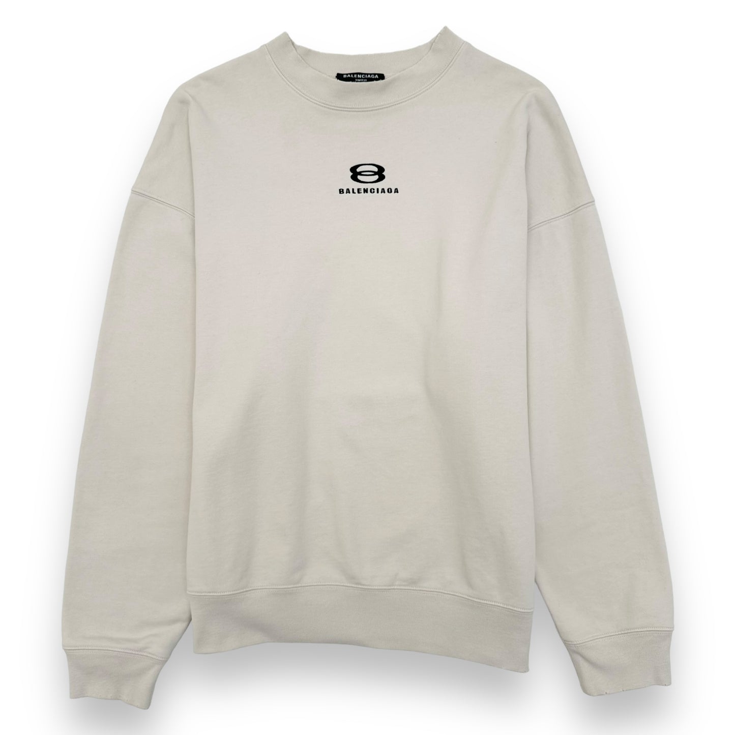 BALENCIAGA UNITY LOGO-PRINT COTTON-JERSEY SWEATSHIRT CREAM S