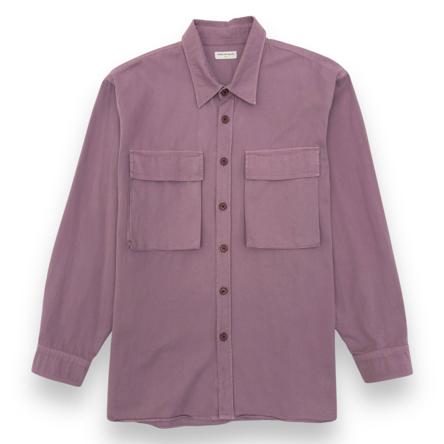 DRIES VAN NOTEN OVERSIZED GABARDINE SHIRT PINK L