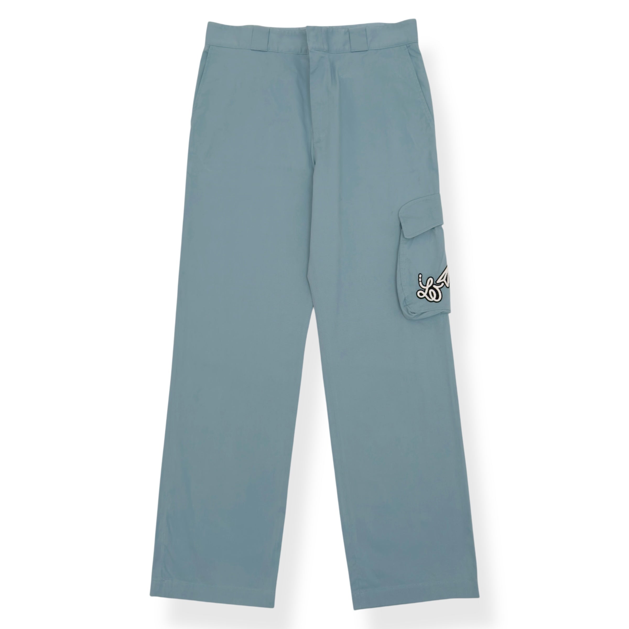 LOUIS VUITTON LV AIRPLANE EMBROIDERED REGULAR CHINO TROUSERS BLUE 42 / M