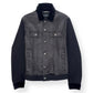 DOLCE & GABBANA LEATHER / DENIM SLIM FIT JACKET BLACK 46 / XS