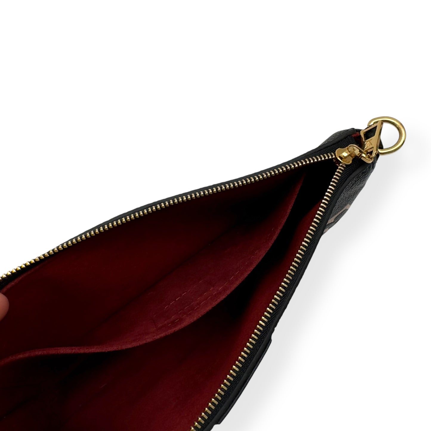 LOUIS VUITTON MULTI POUCHETTE ACCESSORIES MONOGRAM EMPREINTE LEATHER BAG BLACK / CREAM