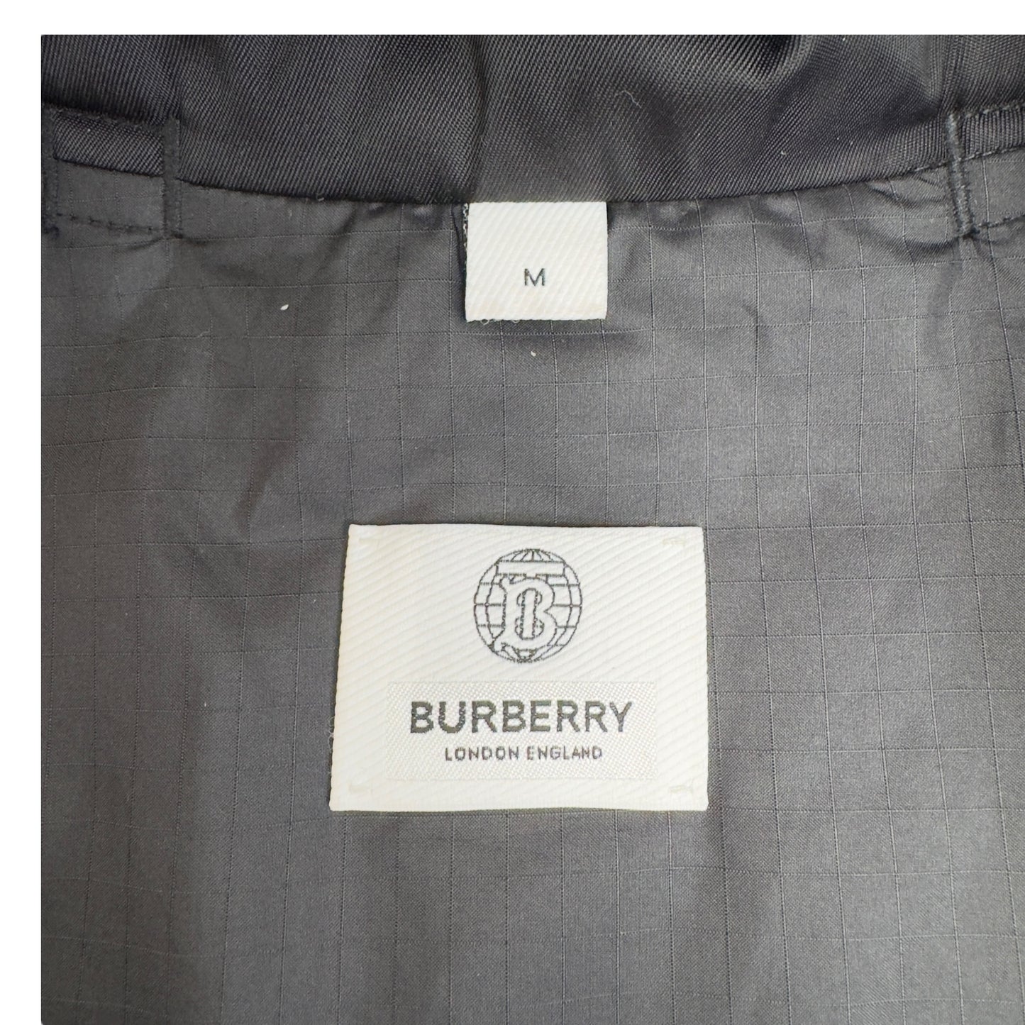 BURBERRY LOCATION-PRINT NYLON ECONYL PARKA JACKET BLACK M