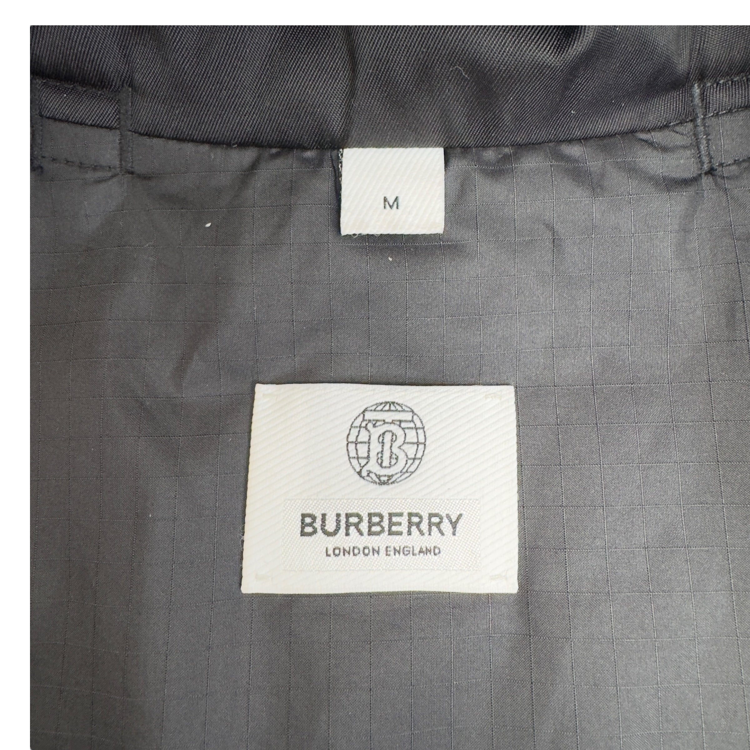 BURBERRY LOCATION-PRINT NYLON ECONYL PARKA JACKET BLACK M