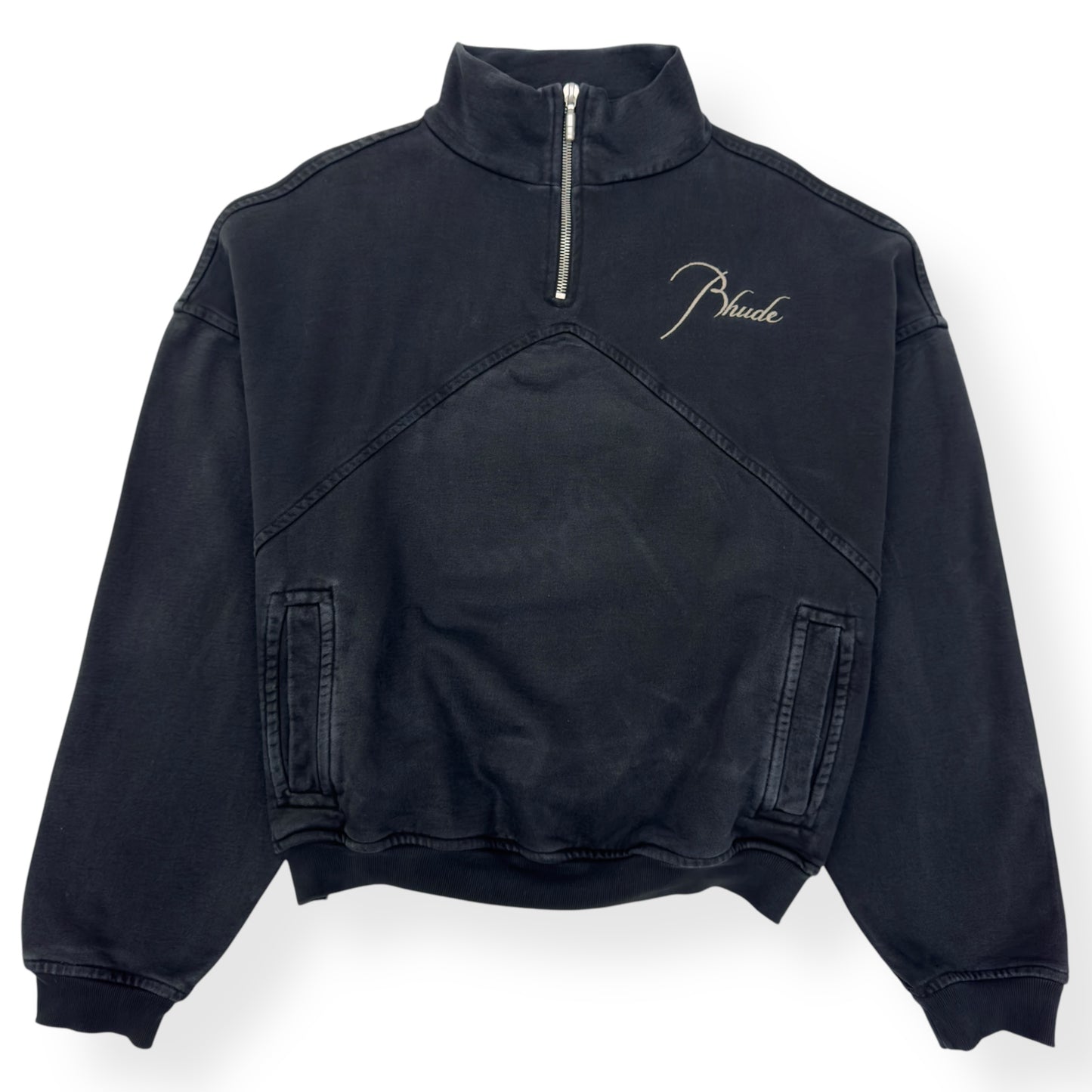 RHUDE 1/4 ZIP SWEATER BLACK S