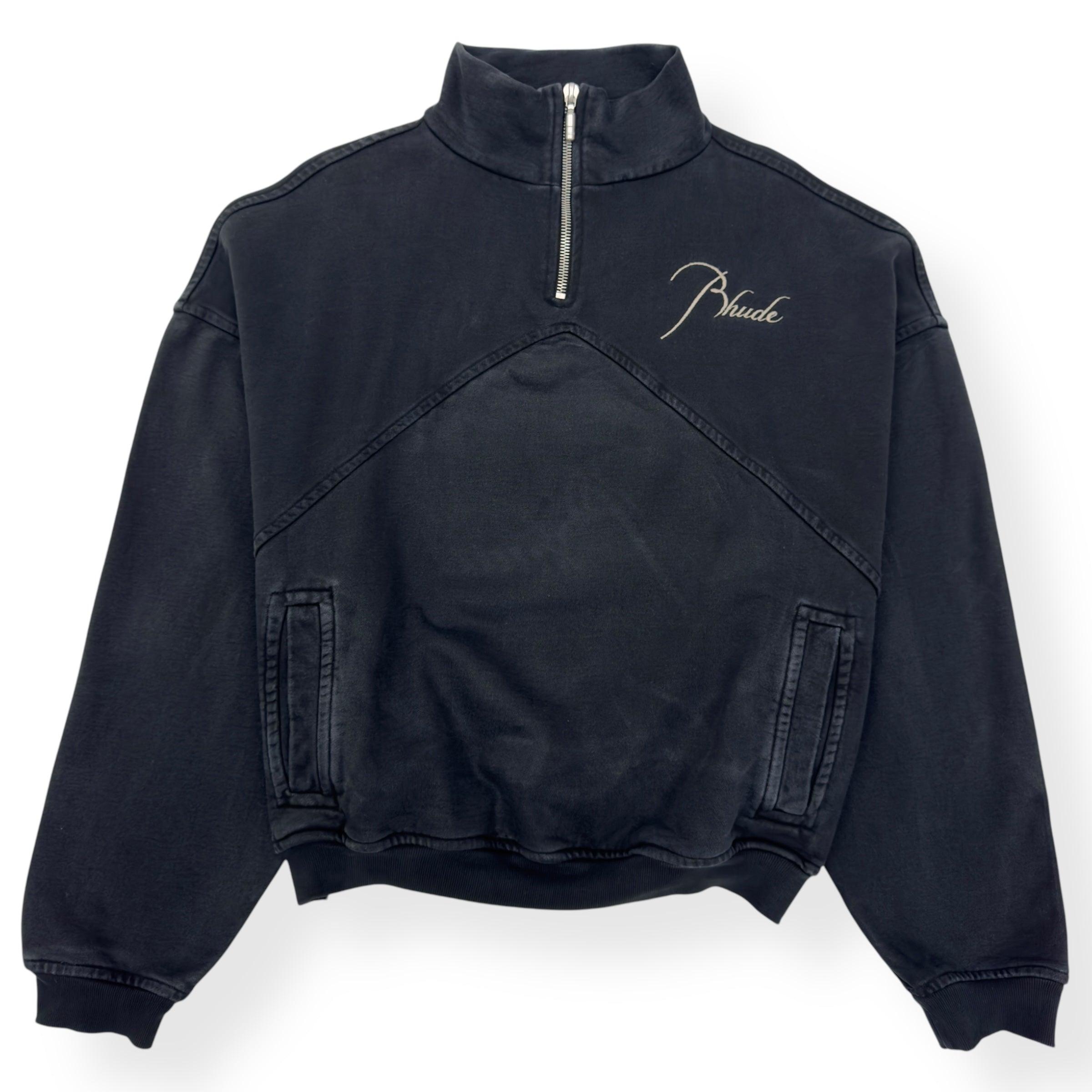 RHUDE 1/4 ZIP SWEATER BLACK S