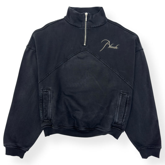 RHUDE 1/4 ZIP SWEATER BLACK S