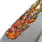 WHO DECIDES WAR FLAMES GLASS HOODIE VINTAGE GREY / ORANGE L