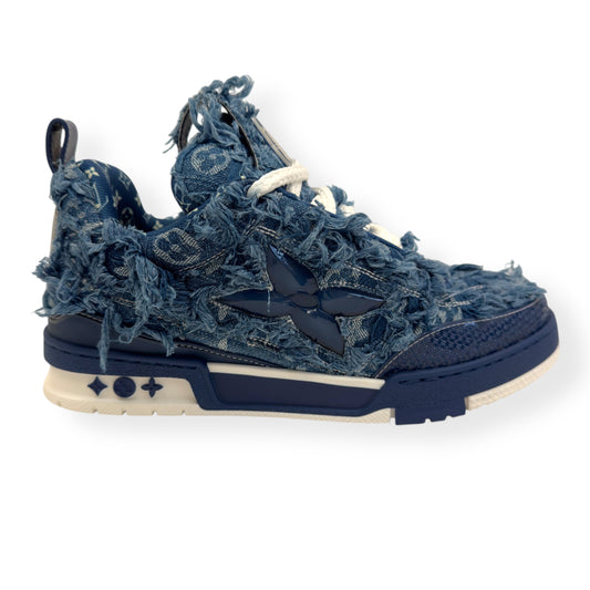 LOUIS VUITTON DISTRESSED DENIM LV SKATE SNEAKER UK7.5