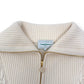 CASABLANCA CHECKED BOUCLÉ WOOL-BLEND ZIP UP JACKET CREAM M