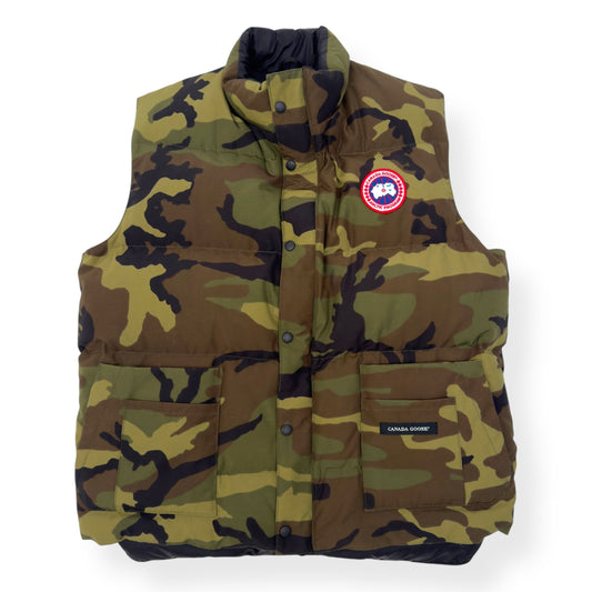 CANADA GOOSE FREESTYLE GILET PUFFER JACKET GREEN CAMO L