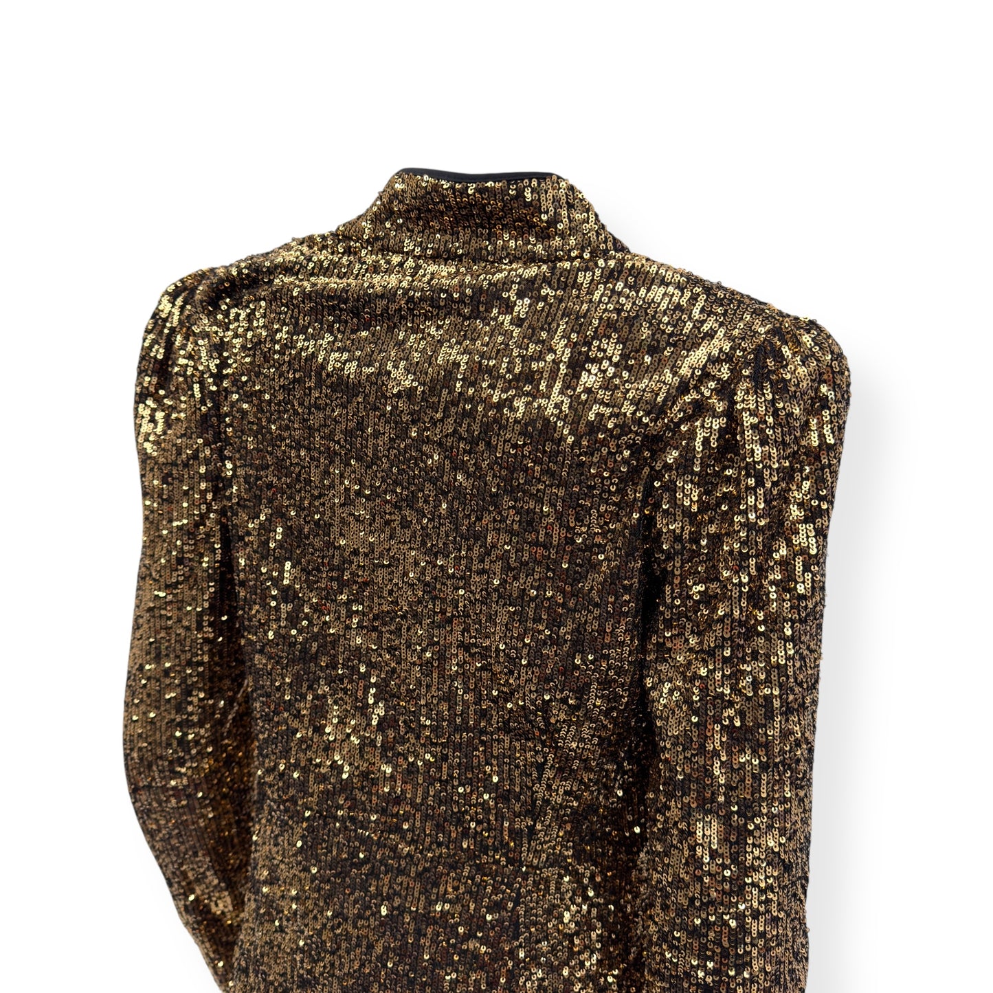 CEFINN JACQUETTA SEQUIN V NECK MAXI DRESS GOLD UK14