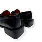 GANNI CRYSTAL-EMBELLISHED LEATHER LOAFERS BLACK / SILVER 38 / UK5