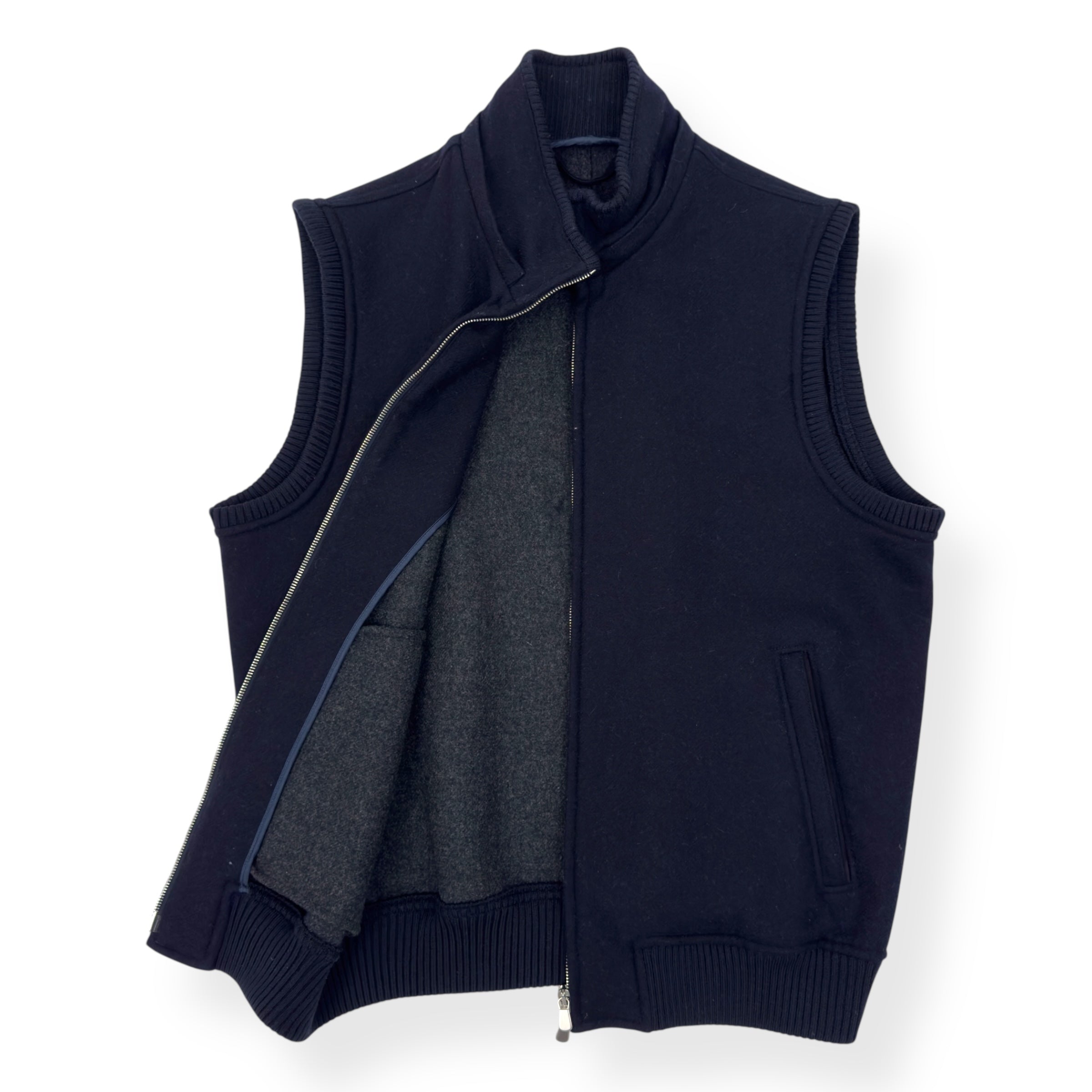 THOM SWEENEY BESPOKE WOOL GILET NAVY 50 / M