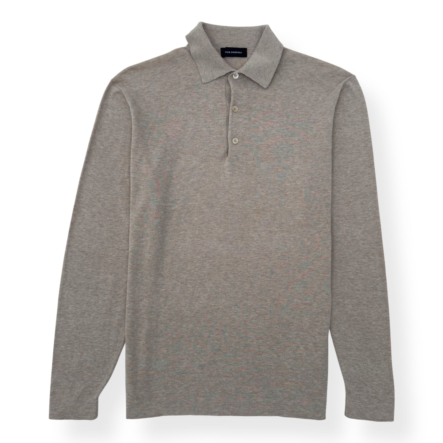 THOM SWEENEY LONG SLEEVE COTTON POLO SHIRT BEIGE M