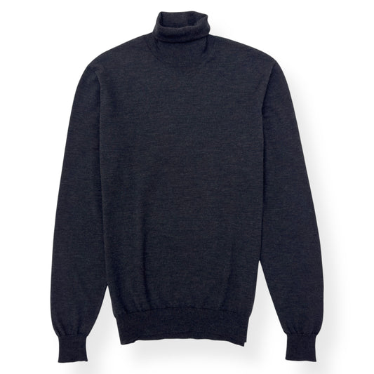 THOM SWEENEY MERINO WOOL ROLL NECK SWEATER DARK GREY 52 / L