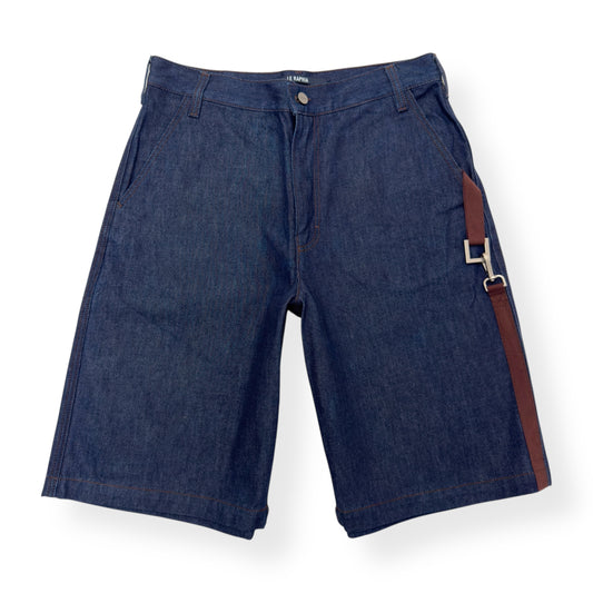 JACQUEMUS LE RAPHIA DENIM SHORTS INDIGO BLUE W31”