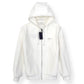 PRADA TRIANGLE LOGO ZIP-UP DENIM HOODIE WHITE M