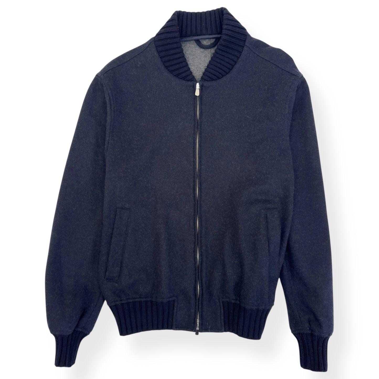 THOM SWEENEY BESPOKE ZIP THROUGH CASHMERE JACKET BLUE 52 / L