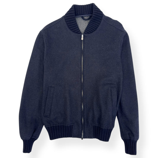 THOM SWEENEY BESPOKE ZIP THROUGH CASHMERE JACKET BLUE 52 / L