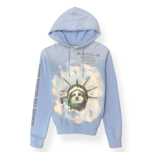OFF-WHITE STATUE OF LIBERTY HOODIE BABY BLUE S