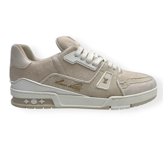 LOUIS VUITTON LV TRAINER BEIGE / WHITE UK10