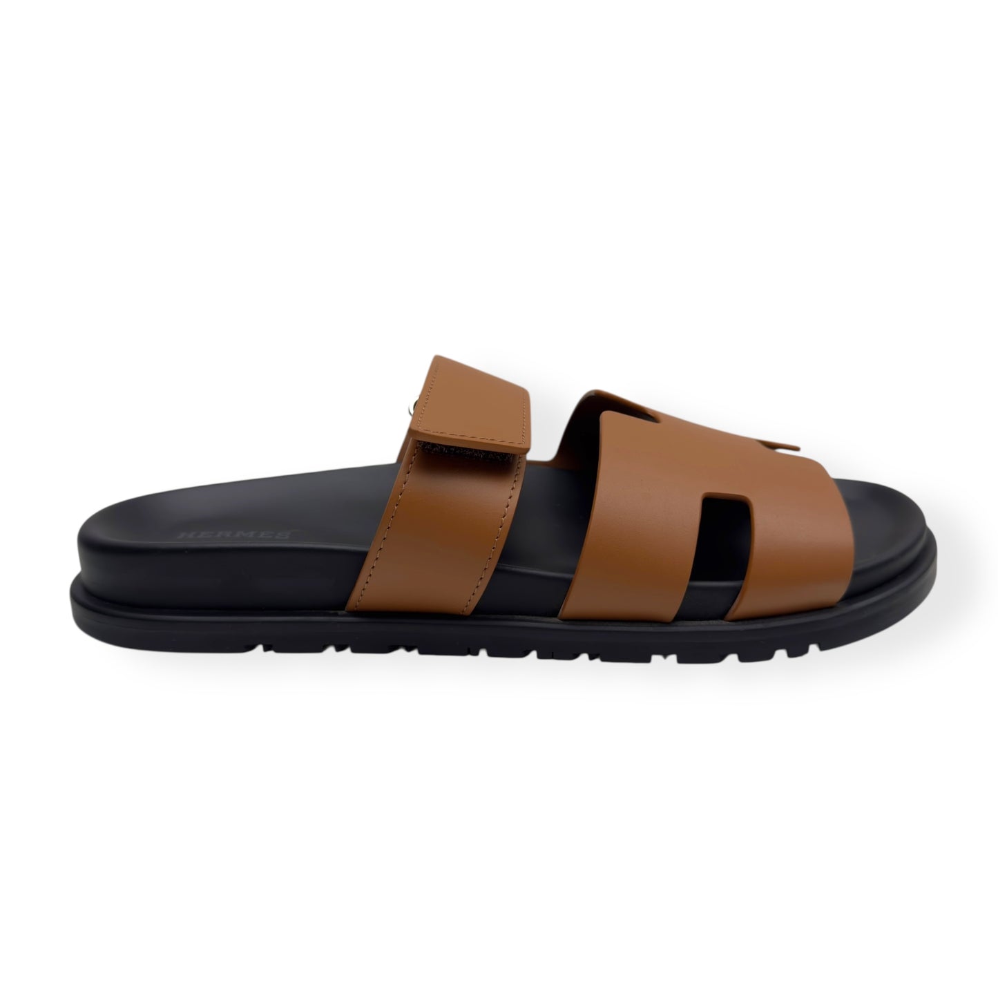 HERMÈS CHYPRE CALFSKIN LEATHER SANDALS NATUREL 42.5 / UK8.5