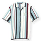 LOUIS VUITTON STRIPED CROCHET SHORT-SLEEVED SHIRT BLUE XXL