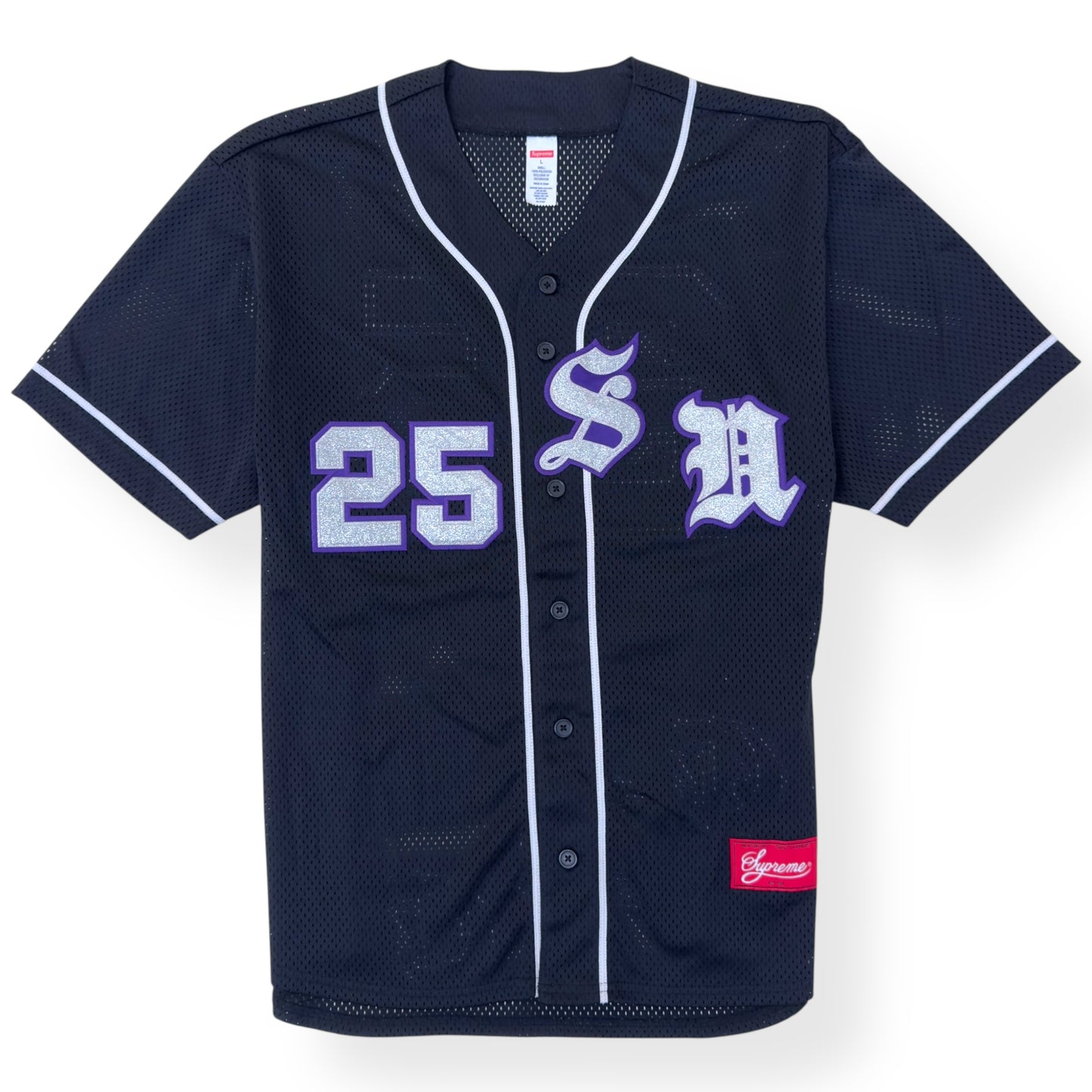 SUPREME OLD ENGLISH BASEBALL JERSEY BLACK L
