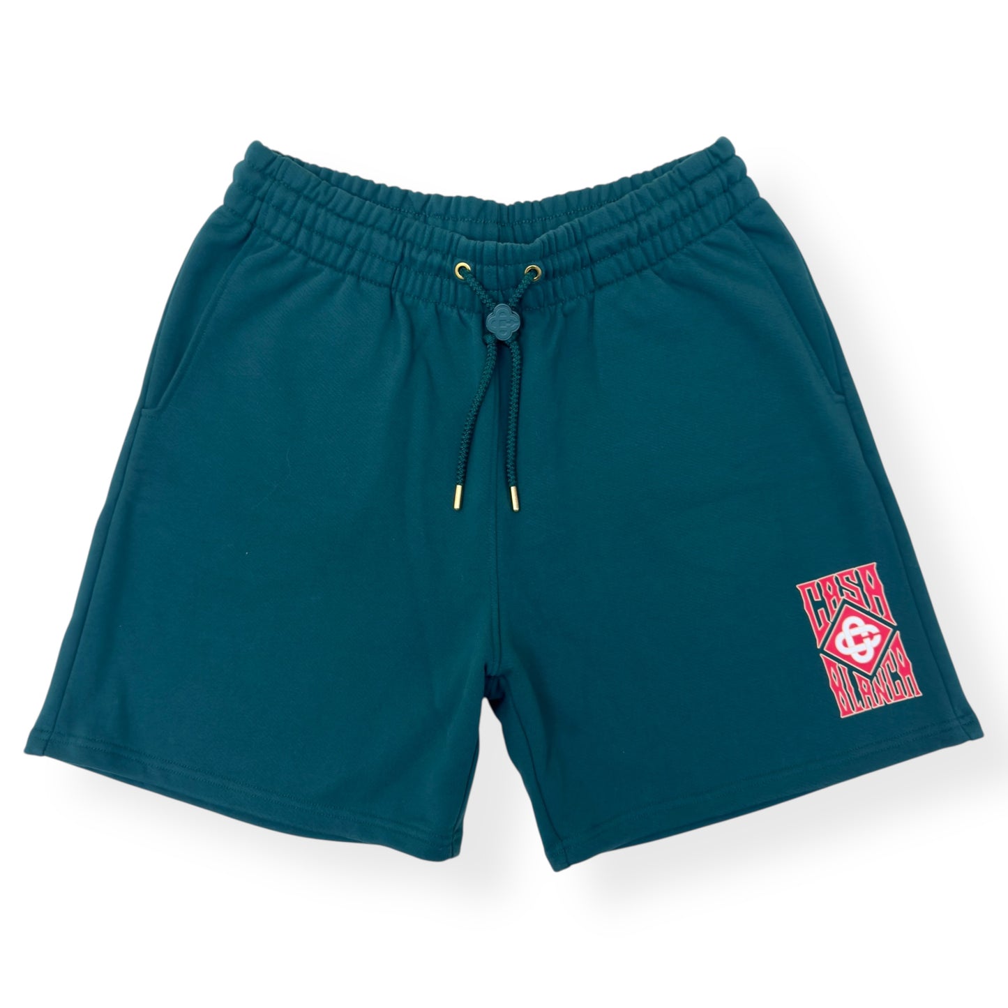 CASABLANCA GOTHIC-STACKED LOGO SWEATSHORTS GREEN XL