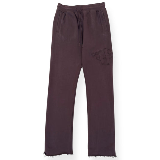 HONOR THE GIFT SCRIPT EMBROIDERED SWEAT PANTS BROWN M