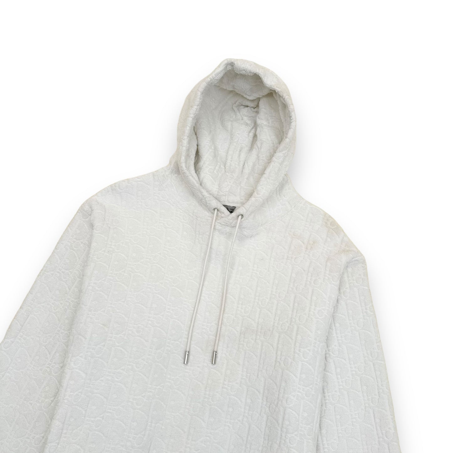 DIOR OBLIQUE RELAXED FIT HOODED SWEATSHIRT WHITE M