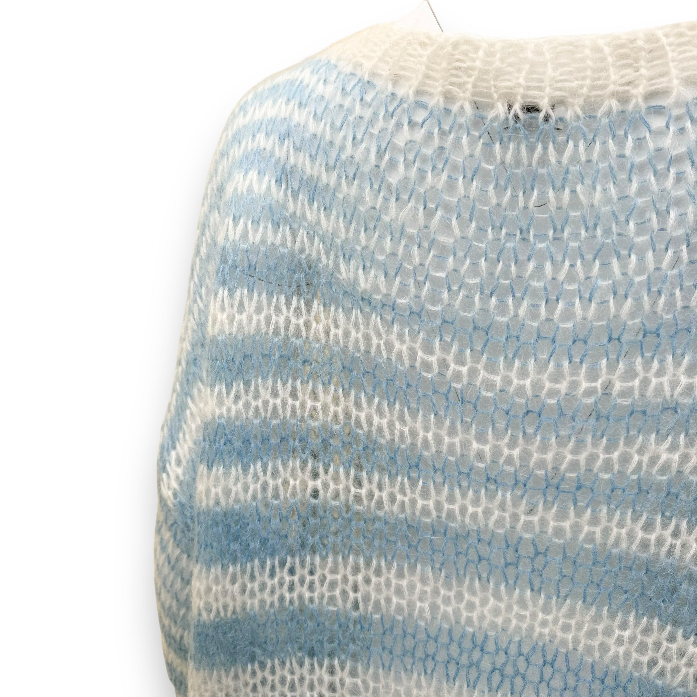 LOEWE MOHAIR ANAGRAM KNITTED SWEATER BLUE / WHITE S