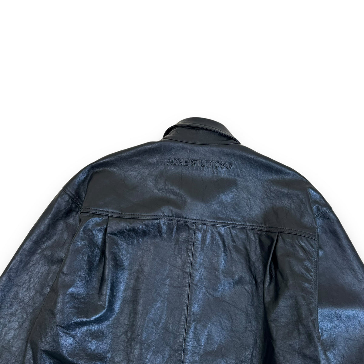 ACNE STUDIOS OVERSIZED LEATHER SHIRT JACKET BLACK M