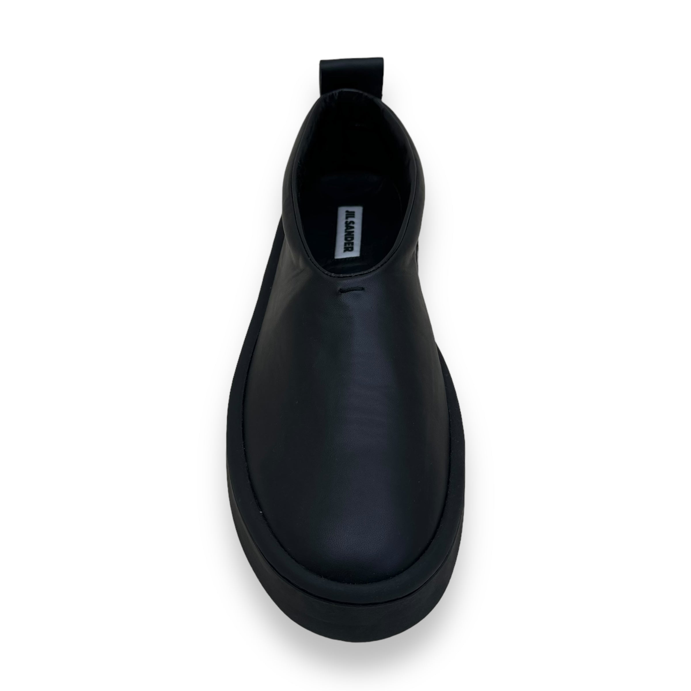 JIL SANDER SLIP ON LEATHER PLATFORM SNEAKER BLACK UK10