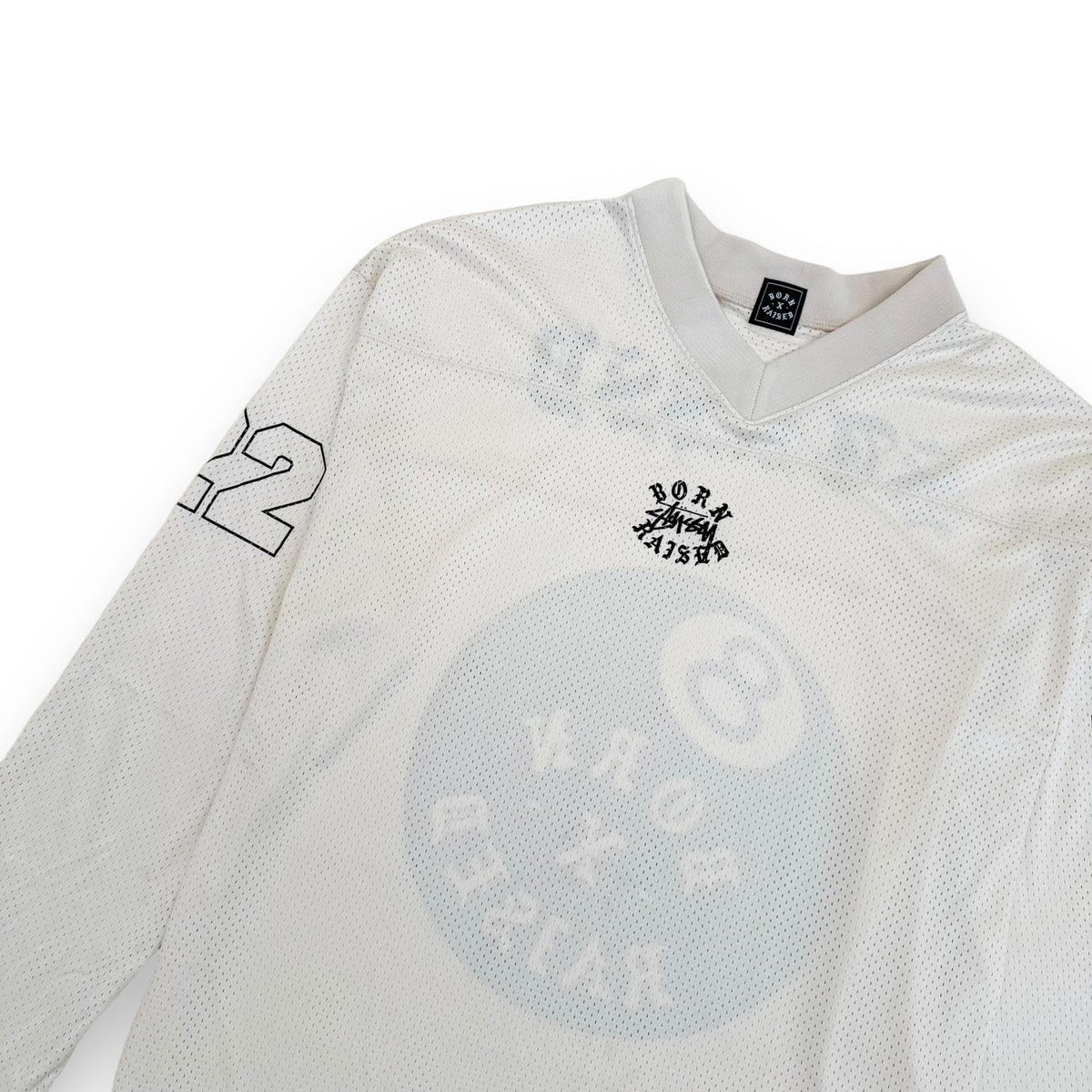 BORN X RAISED X STÜSSY C&C FOOTBALL JERSEY CREAM XXL